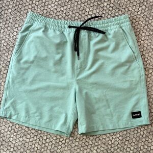 Hurley Men's Aqua Swim Shorts with Black Drawstring size L